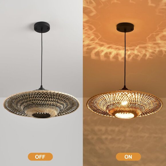 Natural Woven Pendant Light Fixture - Picture 4 of 10